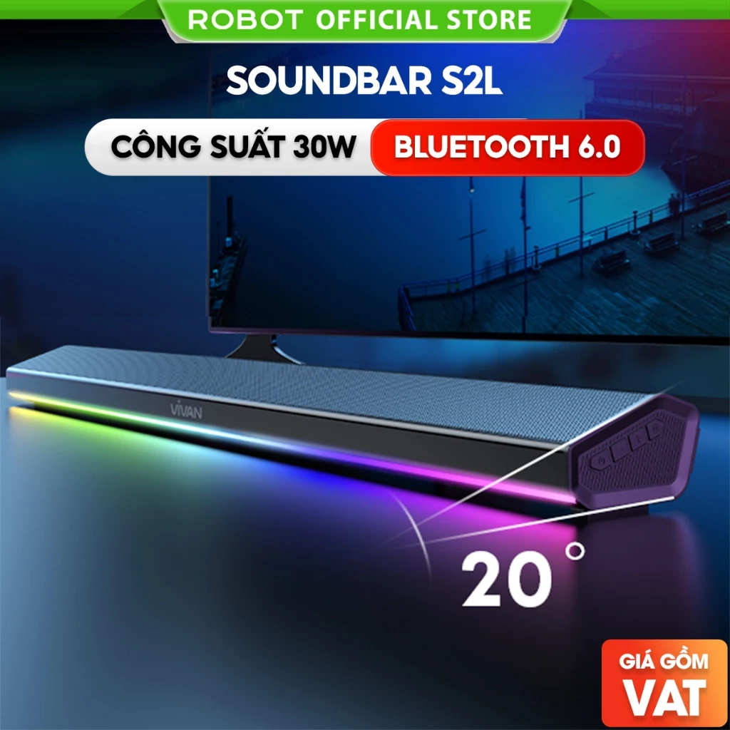 [Mới] Loa Thanh Soundbar Bluetooth VIVAN S2L Công Suất 30W Bass Trầm Mạnh Mẽ - Hỗ Trợ Kết Nối T