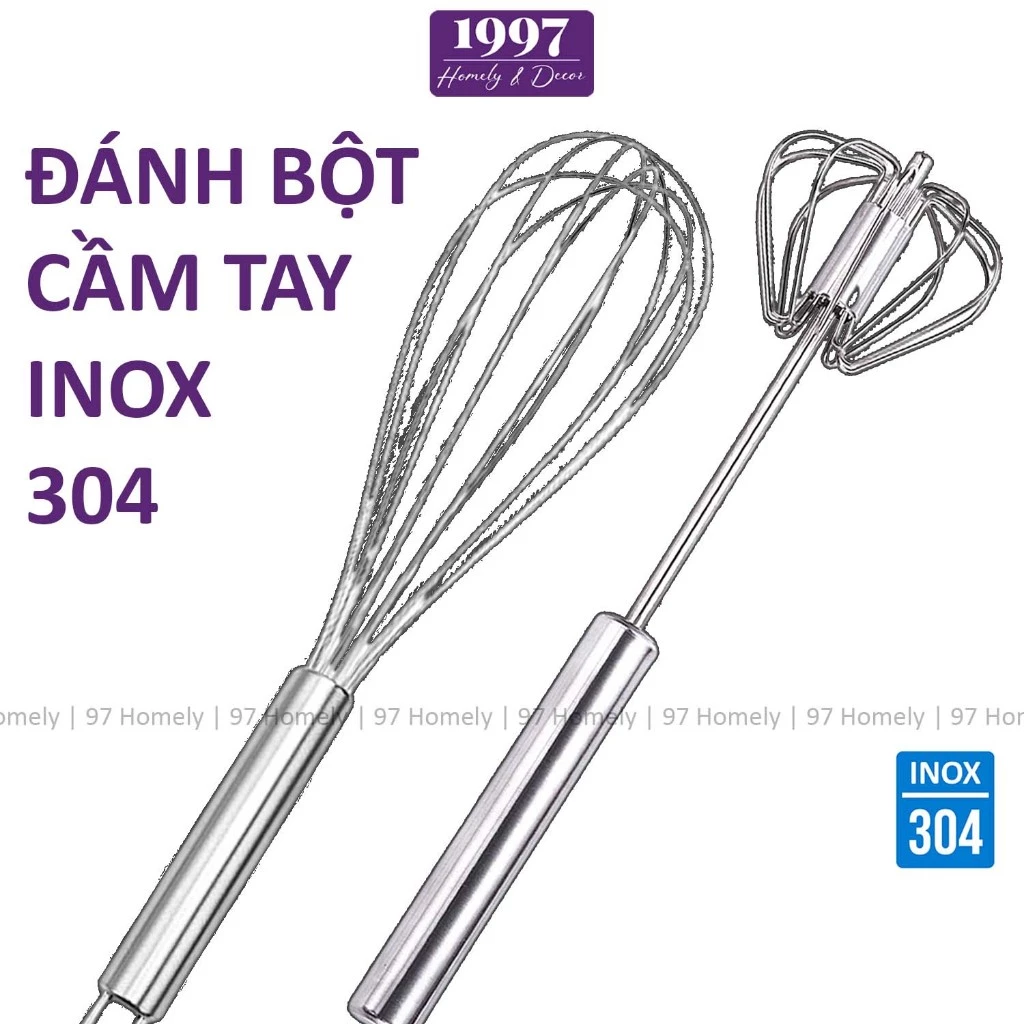 Cây Đánh Trứng Cầm Tay Inox 304 Nhiều Kiểu Dáng Xoay Quấy Tạo Bọt Đánh Bột 97HOMELY DT260200801