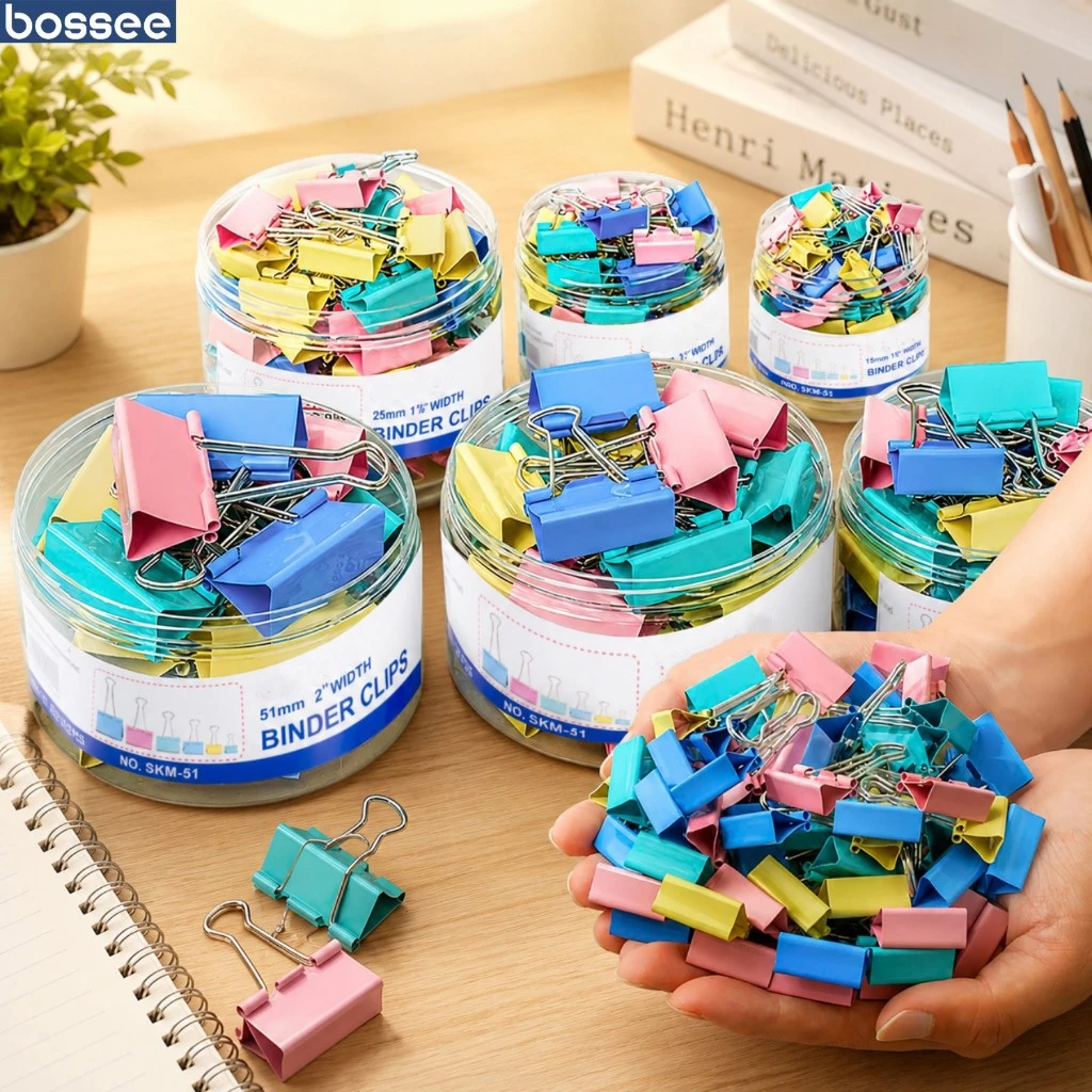 Hộp Kẹp Bướm Màu Pastel Lưu Trữ Tài Liệu Văn Phòng, Kẹp Giấy Nhiều Kích Thước Đa Dạng
