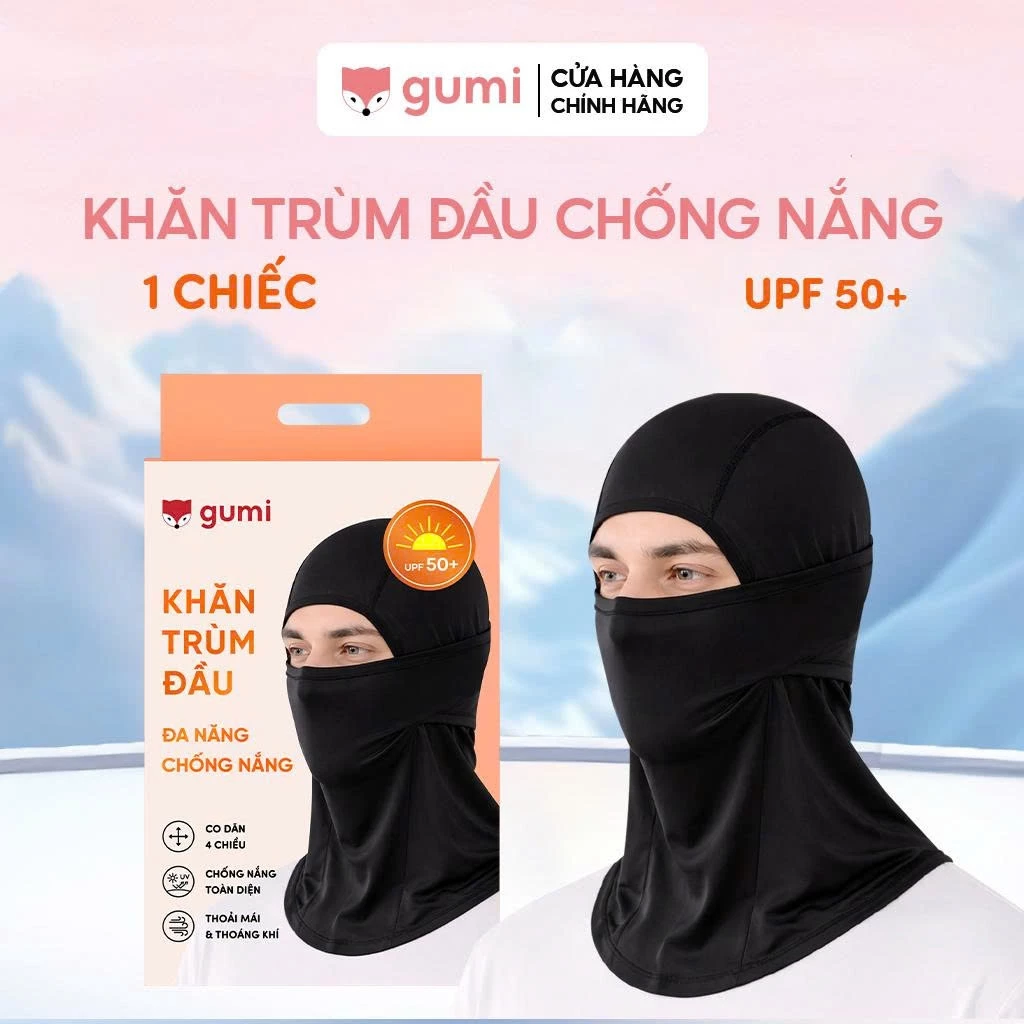 Khăn trùm đầu đa năng chống nắng GUMI thoáng khí bảo vệ đầu mặt cổ
