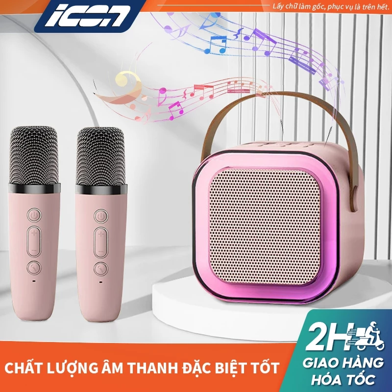 ICON Loa Kéo Karaoke Bluetooth Mini - Âm thanh chất lượng cao, Thiết Kế Nhỏ Gọn, Phù Hợp Gia Đì