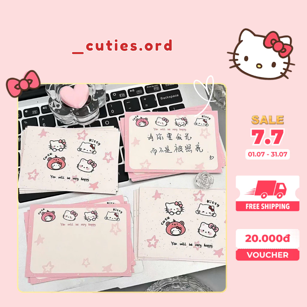[SẴN] Thiệp Gói Quà Hello Kitty Dễ Thương – Thiệp Viết Lời Chúc, Thiệp Trang Trí, Quà Tặng Cute - Ảnh Thật