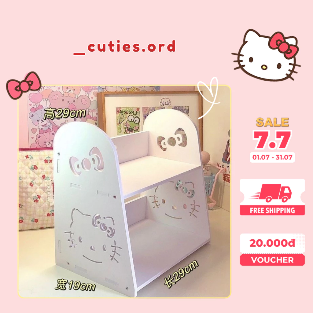 [ORDER - Ảnh Thật] Kệ Đựng Đồ  2 Tầng  Hello Kitty / Cinnamoroll – Kệ Mini Để Bàn Dễ Thương