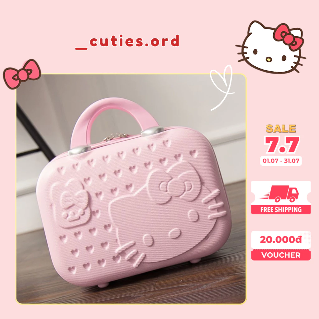 [ORDER] Cốp Đựng Đồ Trang Điểm Hello Kitty Cao Cấp – Hộp Đựng Mỹ Phẩm Du Lịch Cute Chống Nước