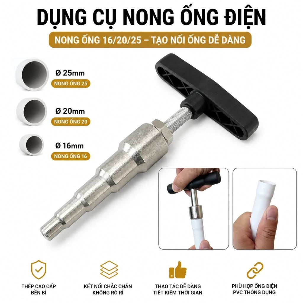 Dụng cụ nong ống điện tạo nối ống 16 20 25. Dụng cụ bằng thép cứng siêu bền