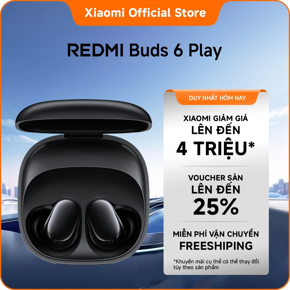 Tai nghe Bluetooth Redmi Buds 6 Play | Thời lượng pin lên tới 36 giờ | Củ loa động 10 mm mang đ