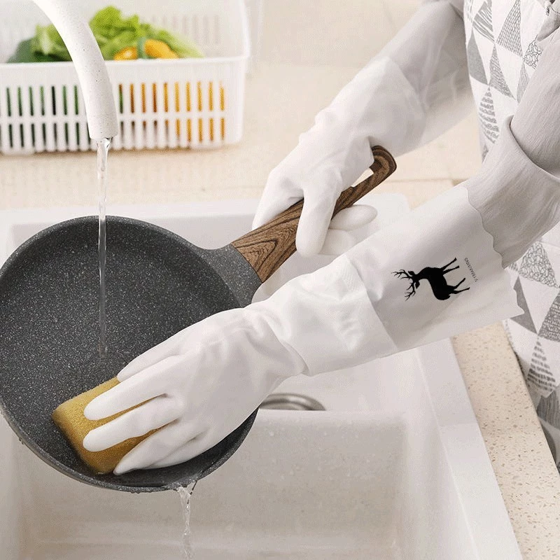 Găng Tay Cao Su Siêu Dai, Siêu Bền Có Lót Nỉ, Bo Chung Chống Tụt Loại Dài 88237 Giao Hàng Nhanh