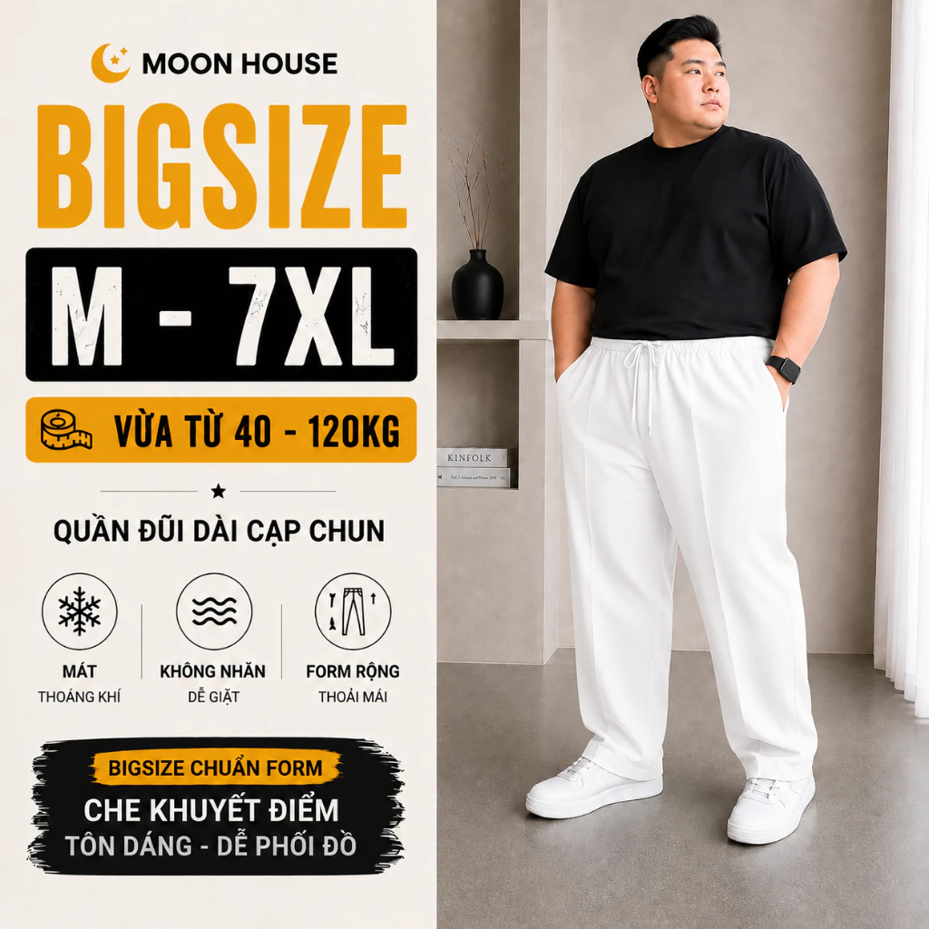 [ CÓ BIGSIZE ] Quần Đũi ống suông nam, nữ cạp chun D02 Màu Trắng basic dễ phối đồ, vải mềm mịn