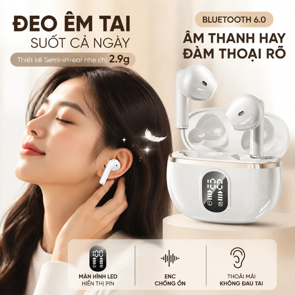 Tai nghe Bluetooth J08 Tai nghe nhạc HiFi Tai nghe không dây Tai nghe không thấm nước thể thao