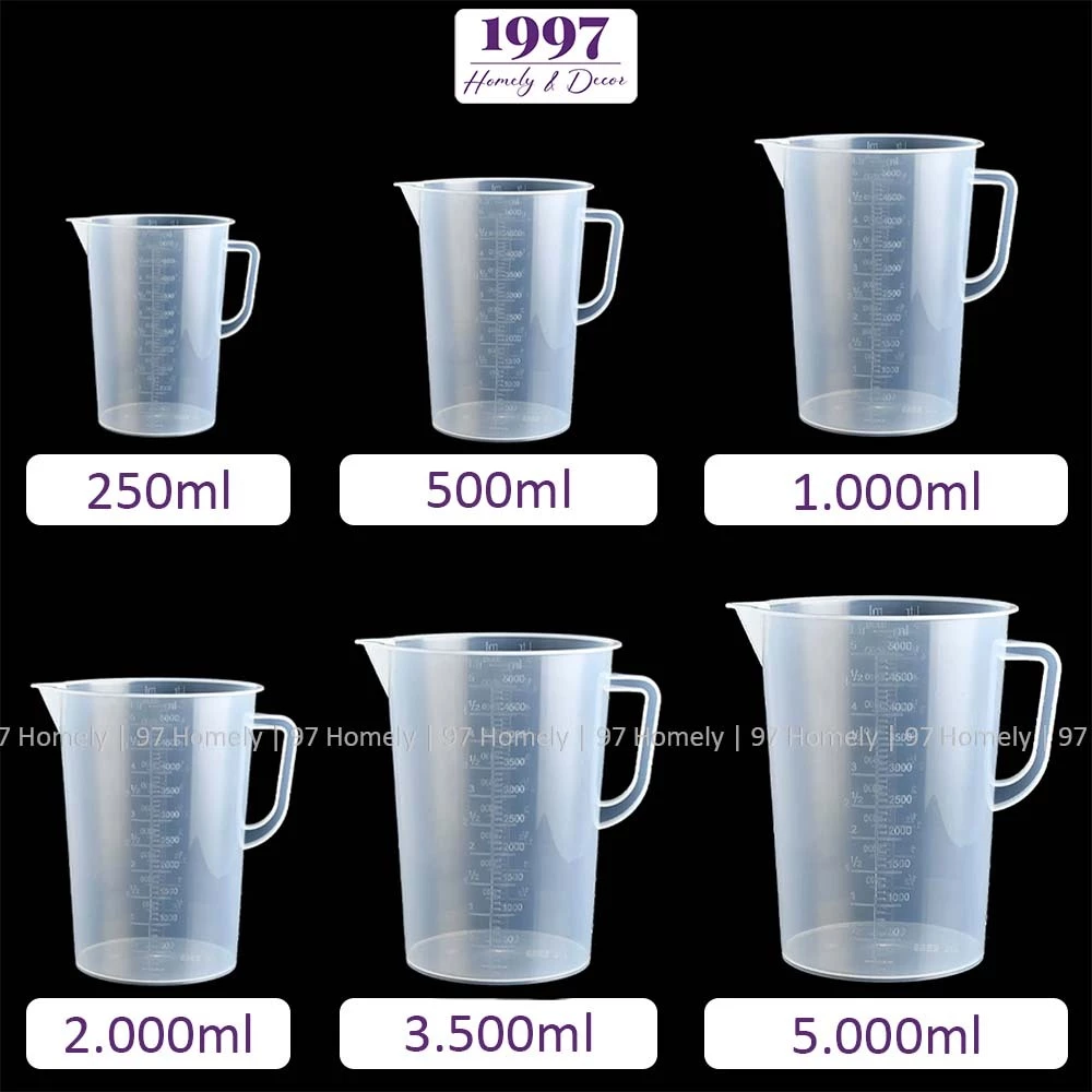 Ca Đong Định Lượng Dung Tích Lớn Đến 5L Nhựa PP Dẻo Dai Vạch Rõ Ràng Giá Rẻ 97HOMELY DT260600201