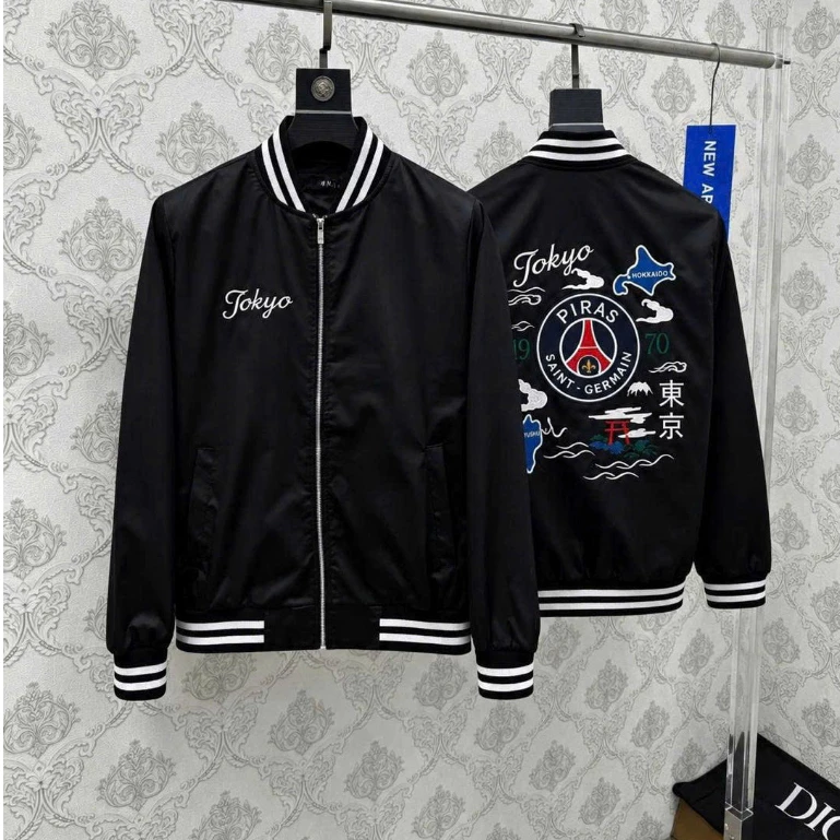 Áo Khoác Gió Bomber Nam Tokyo Logo Thêu Tỉ Mỉ Từng Đường Nét, Áo Khoác Cực Chất Hàng QC HOTTREND