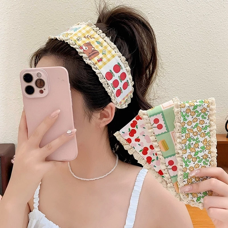 Miếng Dán Tóc Mái Nữ Kiểu Hàn Hoa Nhí Xinh Xắn, Băng Đô Đính Charm Giữ Tóc Gọn Gàng Khi Makeup Rửa Mặt 88845