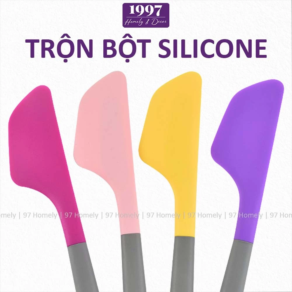 Phới Trộn Bột Silicone Cao Cấp Nhiều Màu Sắc Lưỡi Vét Lớn Làm Bánh Vét Bột 97HOMELY DT260600101