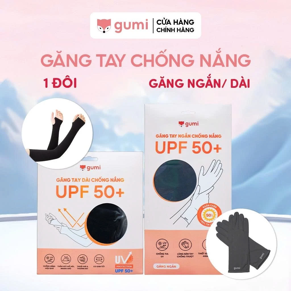 Găng Tay Chống Nắng Dài GUMI Chống UV, Mềm Mại, Thoáng Khí, Che Phủ Cánh Tay
