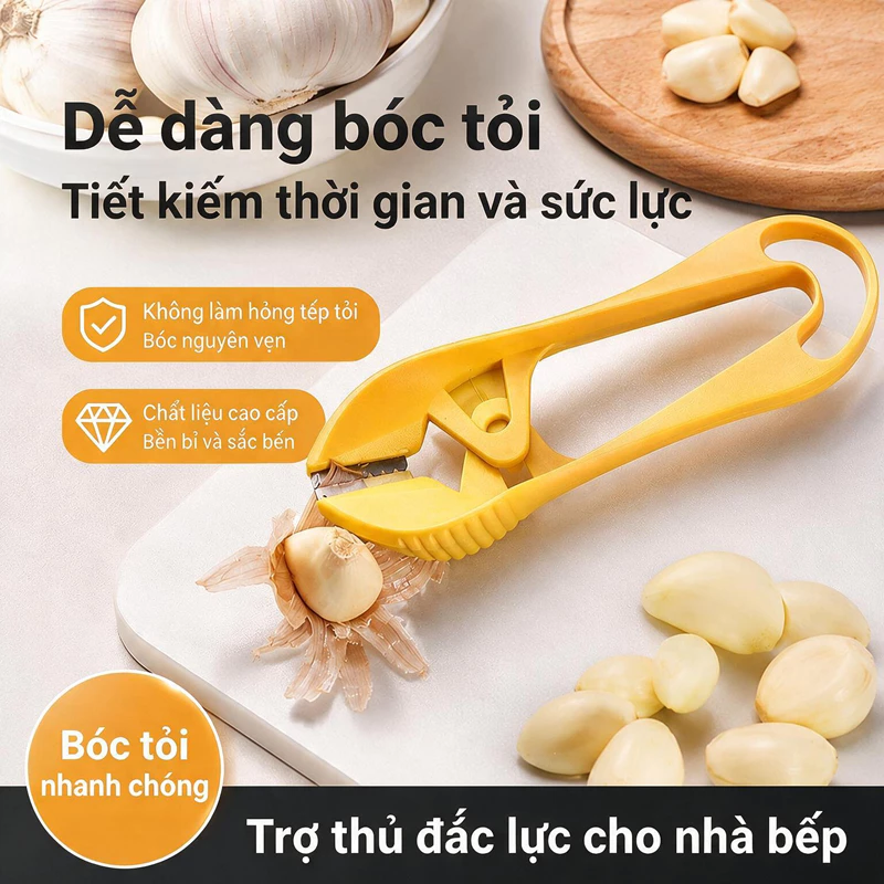 Dụng cụ lột tỏi hai lưỡi, dụng cụ lột tỏi nhanh, kẹp lột tỏi