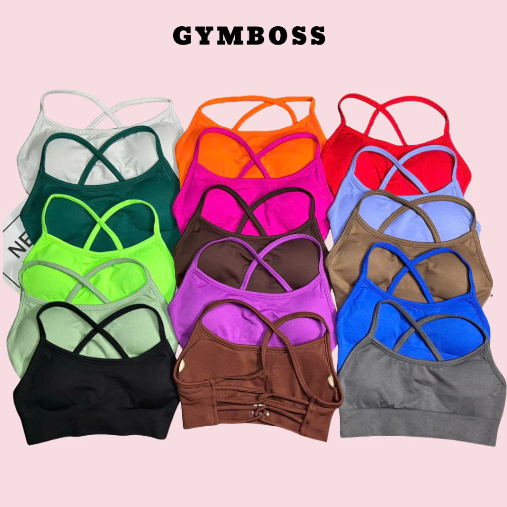 Áo Bra Đan Dây Tập Gym,Yoga Dệt Kim 10% Elast Dày Dặn Tôn Form Sẵn Mút GB267
