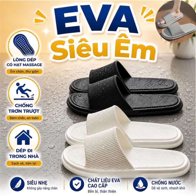 ❌NEW❌ Dép Đi Trong Nhà, Văn Phòng, Khách Sạn – Dép Kẻ Tăm Siêu Nhẹ, Êm Chân, Chống Trơn Trượt 88539