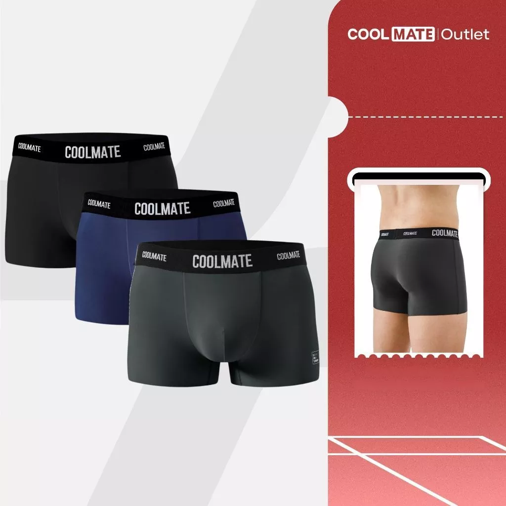[Coolmate Outlet-Không đổi trả] Combo 3 Quần Lót Nam Trunk, Boxer Clean Cut Không đường may Khô thoáng, mát lạnh
