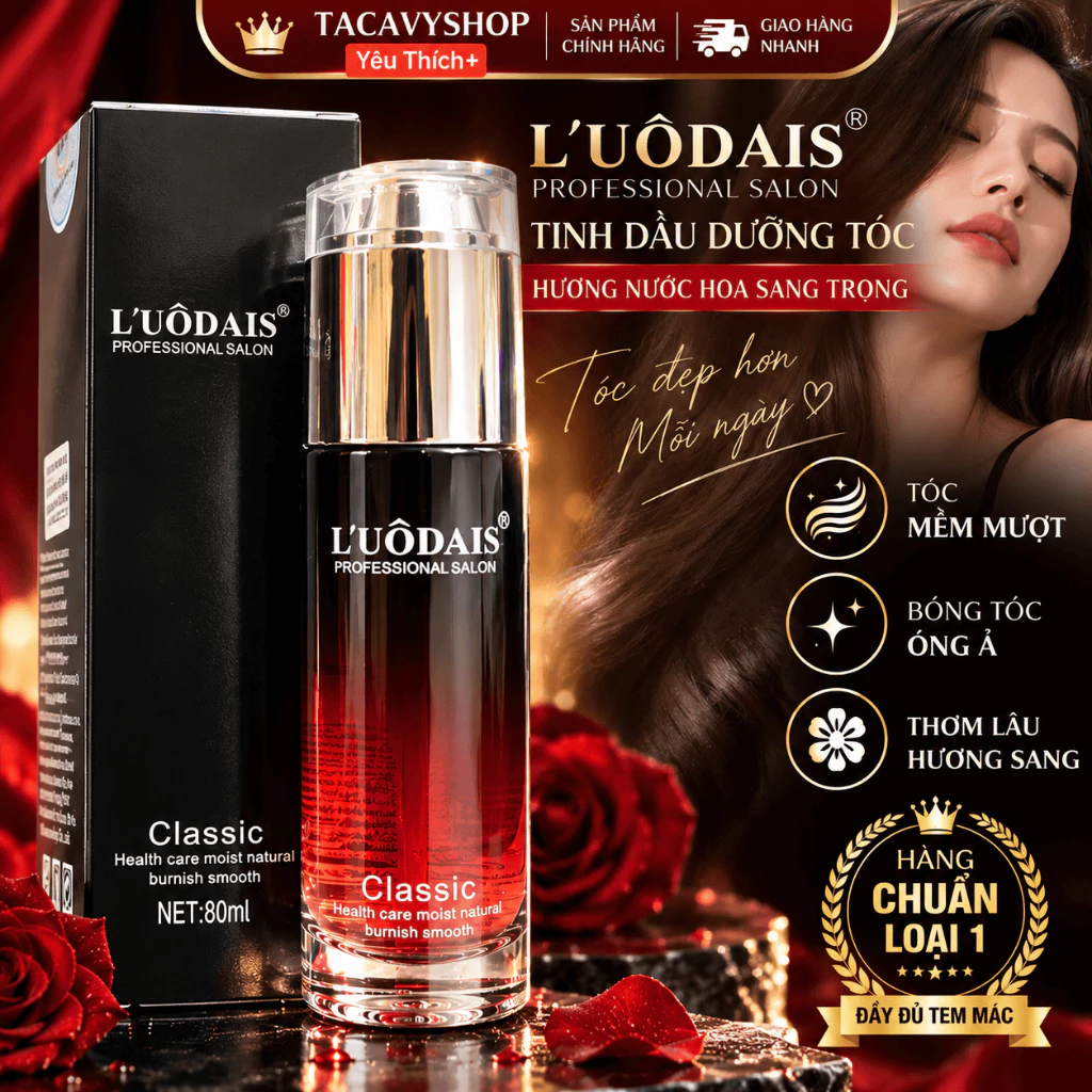 Tinh Dầu Dưỡng Tóc L'UÔDAIS Classic 80ml Mềm Mượt Tóc Khô Xơ Hương Nước Hoa Thơm Lâu