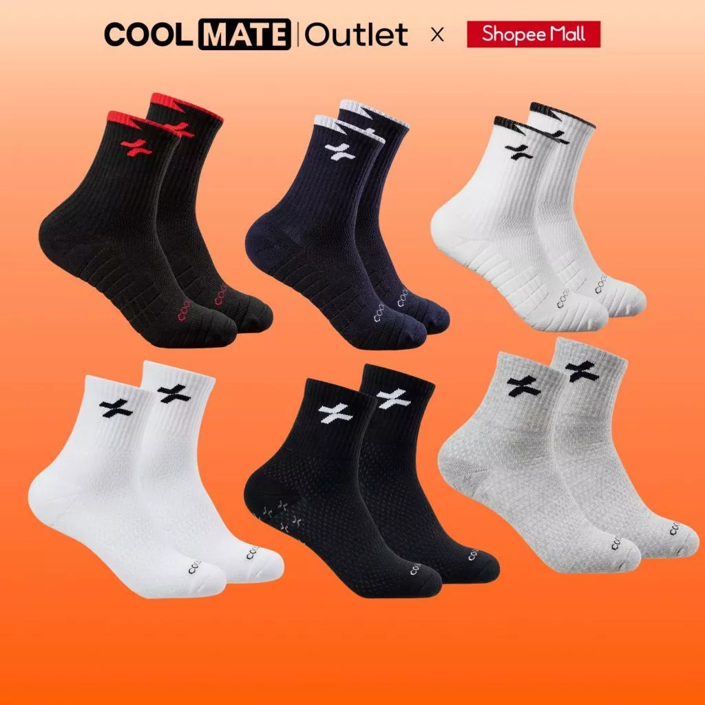 Tất Cổ Trung Unisex Thoáng Khí, Chống Trượt Coolmate