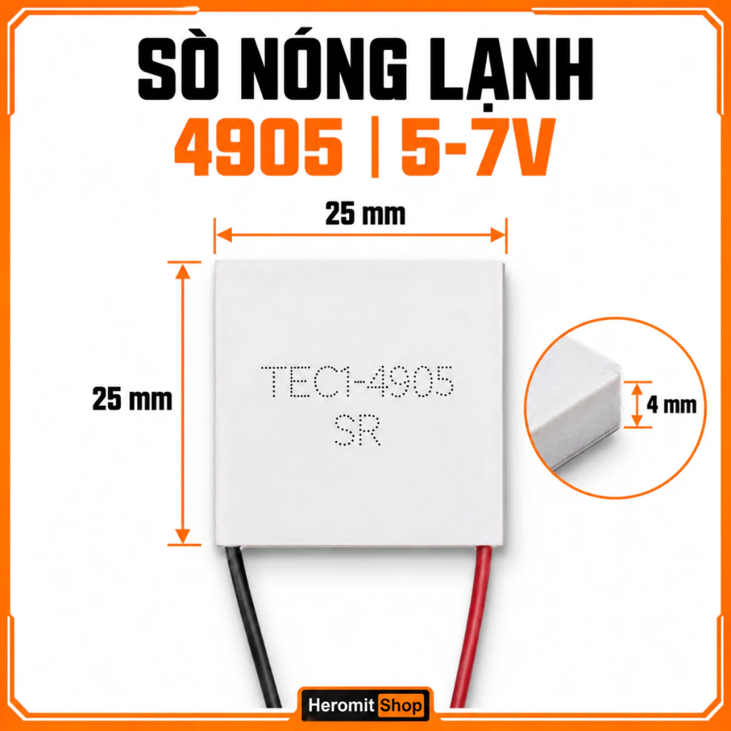 Sò nóng lạnh 25x25mm 16W TES1 4905 hiệu năng cao
