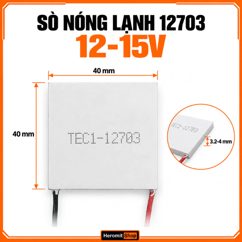 Sò Nóng Lạnh 30x30mm TES1-12703 , chip làm lạnh thiết bị thẩm mỹ , y tế