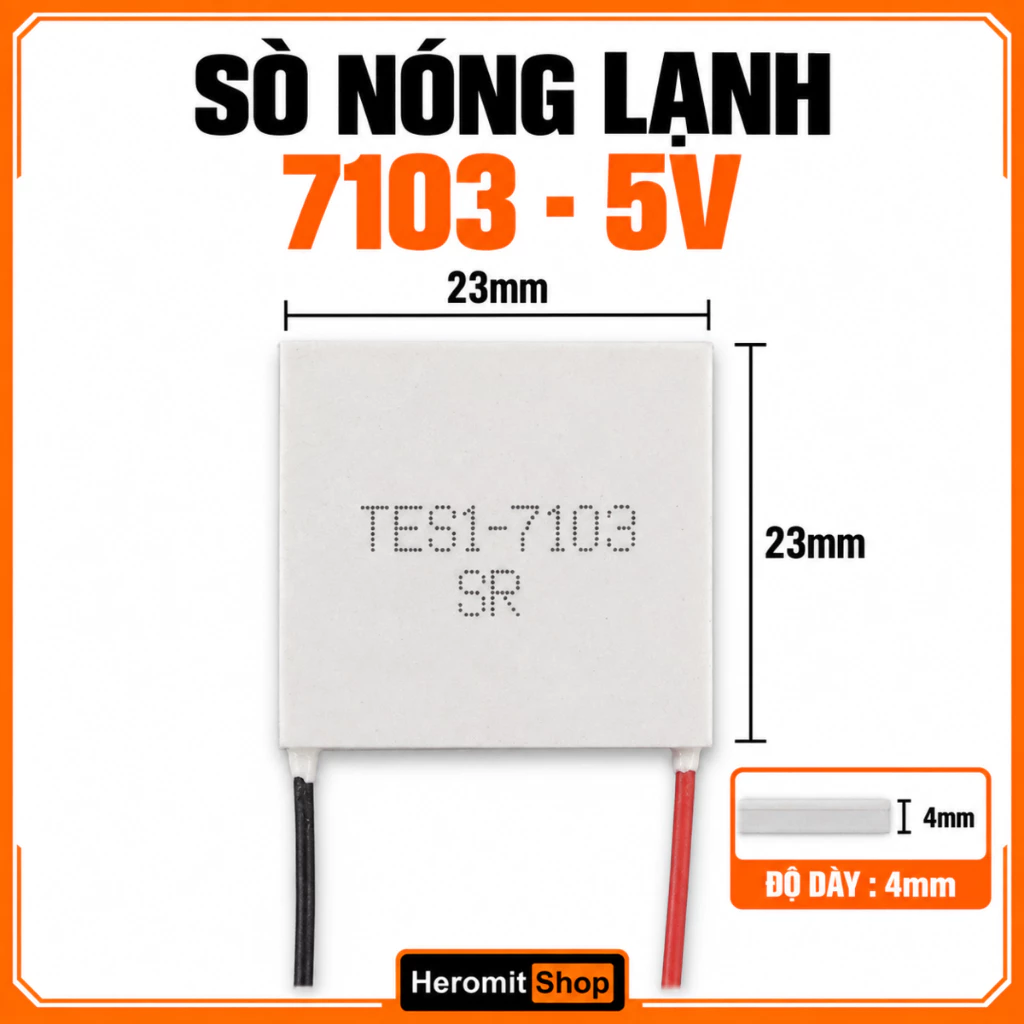 Sò nóng lạnh 23x23 mm TES1 7103 Peltier thiết bị thẩm mỹ , máy laser