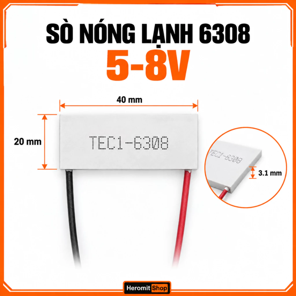 Sò nóng lạnh 4x2cm 45W TES1 6308 SÒ NGANG
