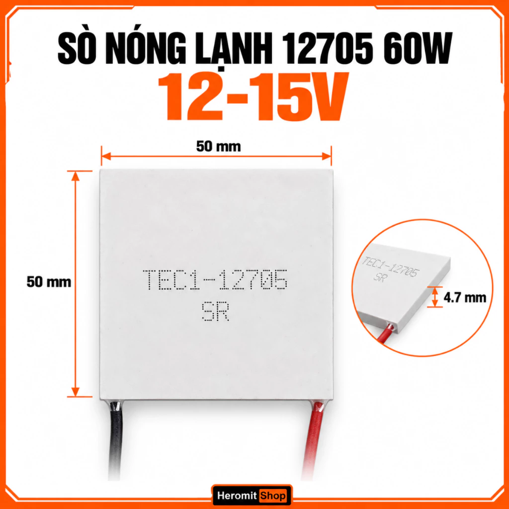 Sò nóng lạnh 5x5cm , chíp nóng lạnh 12705 50x50mm