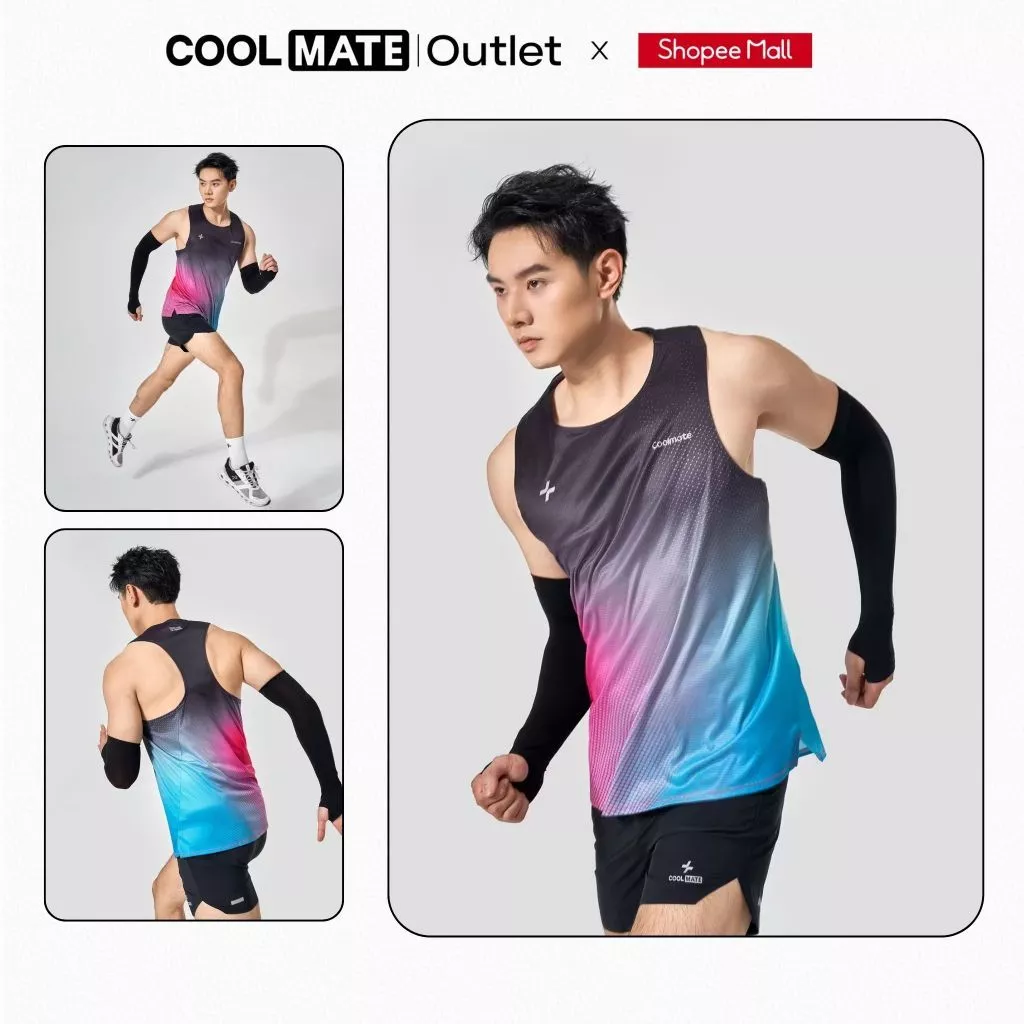 Áo Singlet chạy bộ nam Coolmate AirRush Gradient Thấm hút, NhanhKhô