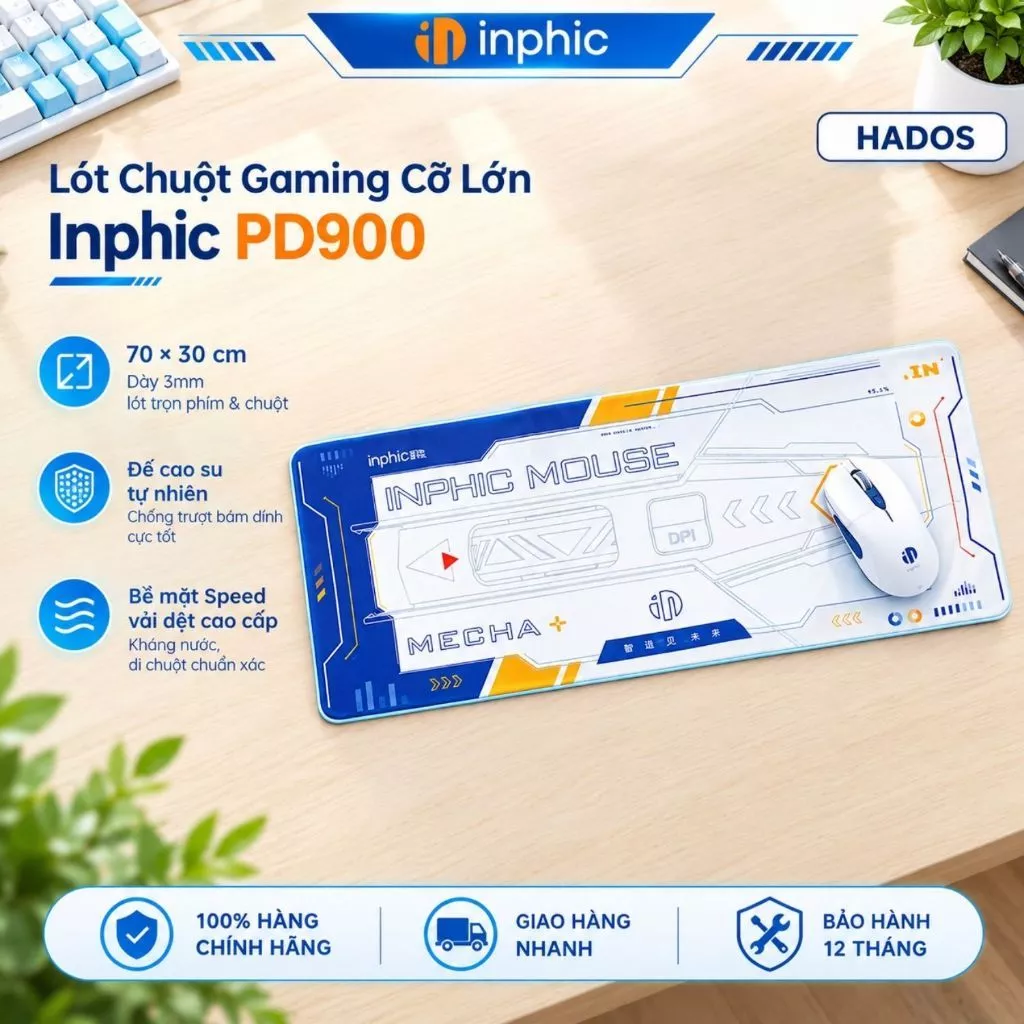 Lót chuột Inphic PD900 70x30cm Chính Hãng - Pad chuột cỡ lớn gaming chống nước siêu mượt, Hỏa tốc 2h
