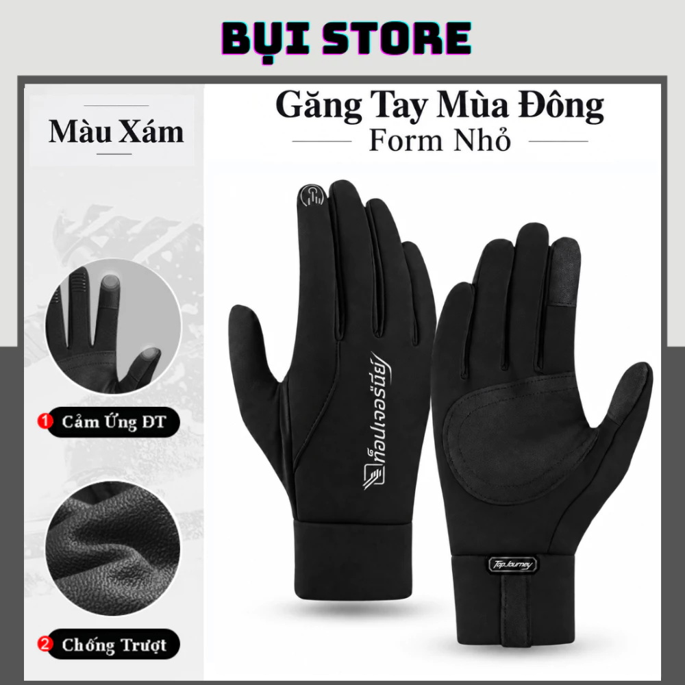 Găng tay chống nước mùa đông Form nhỏ giữ ấm, cảm ứng điện thoại đi xe máy Golove-Joy