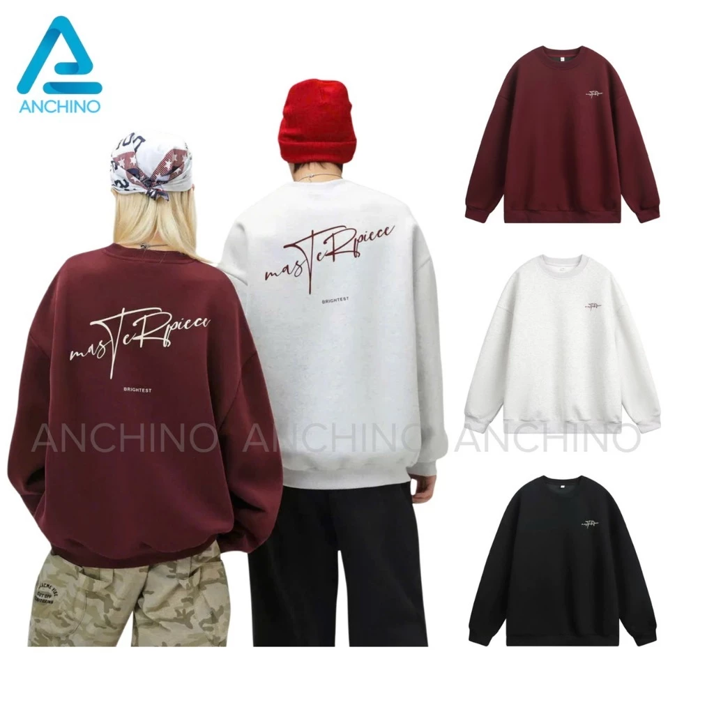 Áo Sweater cổ tròn nam nữ chất vải nỉ da cá chữ  MASTR thêu cá tính