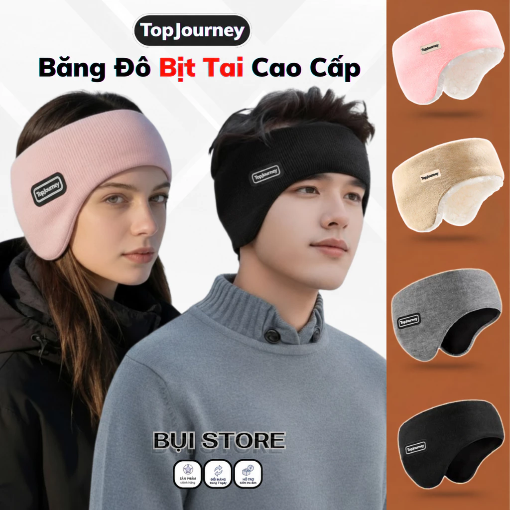 Khăn len bịt tai đa năng lót lông GoloveJoy, băng đô siêu ấm mùa đông đi xe máy, chơi thể thao