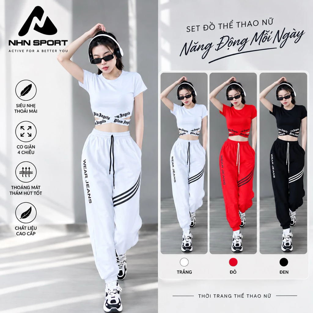 Bộ đồ tập gym và yoga cho nữ, chất liệu thun lạnh co giãn 4 chiều, thoải mái và thời trang.