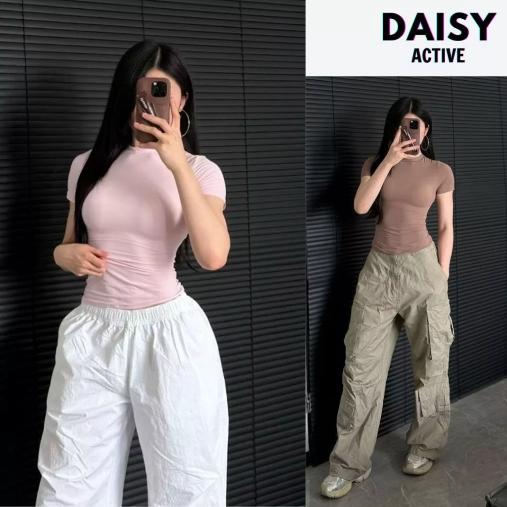 DAISY ACTIVE Áo tập gym nữ ôm body Chất vải co giãn 4 chiều,thoáng mát,thấm hút mồ hôi tốt giúp vận động thoải mái