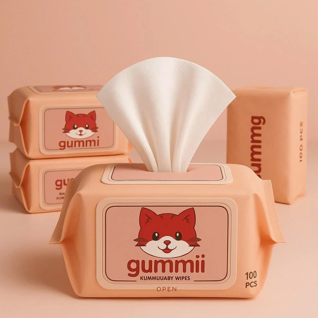 Combo 10 gói khăn ướt 80 tờ GUMMI chính hãng không chứa CỒN - An toàn cho mẹ và bé