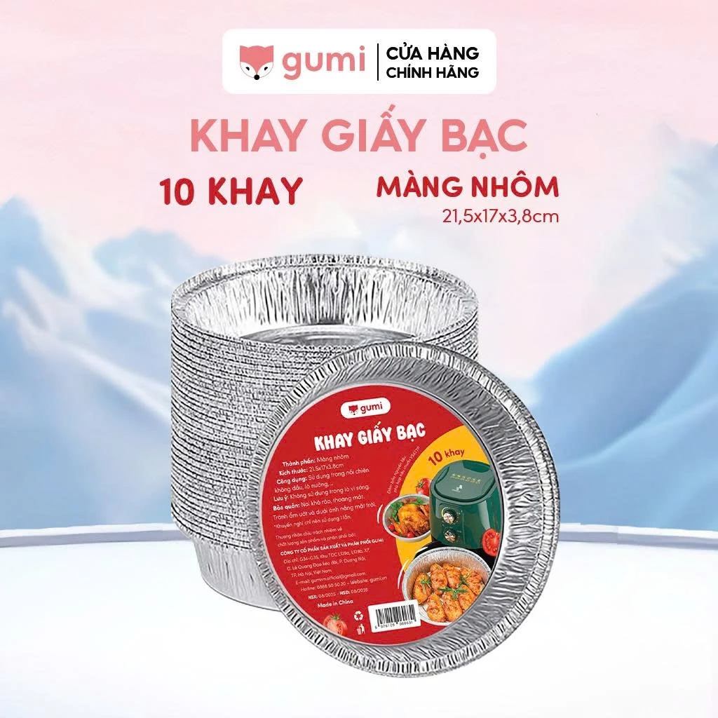 Combo Khay Giấy Bạc Gumi Chịu Nhiệt Tốt, Dẫn Nhiệt Nhanh Giúp Món Ăn Chín Đều, Giữ Trọn Hương Vị.