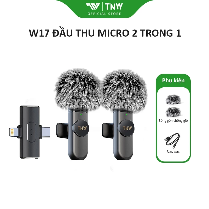 TNW W16/W17 Micro Cài Áo Không Dây 2 trong 1 Mic Thu Âm Không Dây Micro Lavalier không dây cho