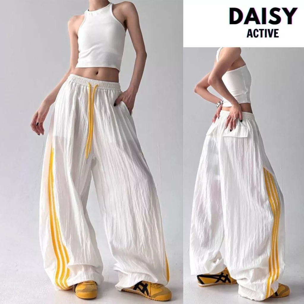DAISY ACTIVE Quần Jogger ống rộng nữ Unisex Với thiết kế hiện đại,chất vải nhẹ thoáng mát,mang lại cảm giác thoải mái