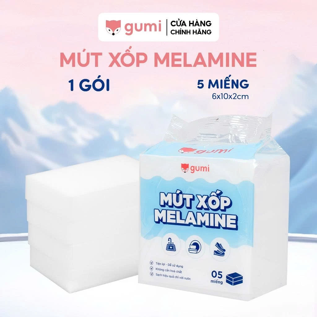 Mút xốp Melamine 5 miếng | Miếng bọt biển ma thuật lau chùi,đánh bay vết bẩn, an toàn không hóa chất
