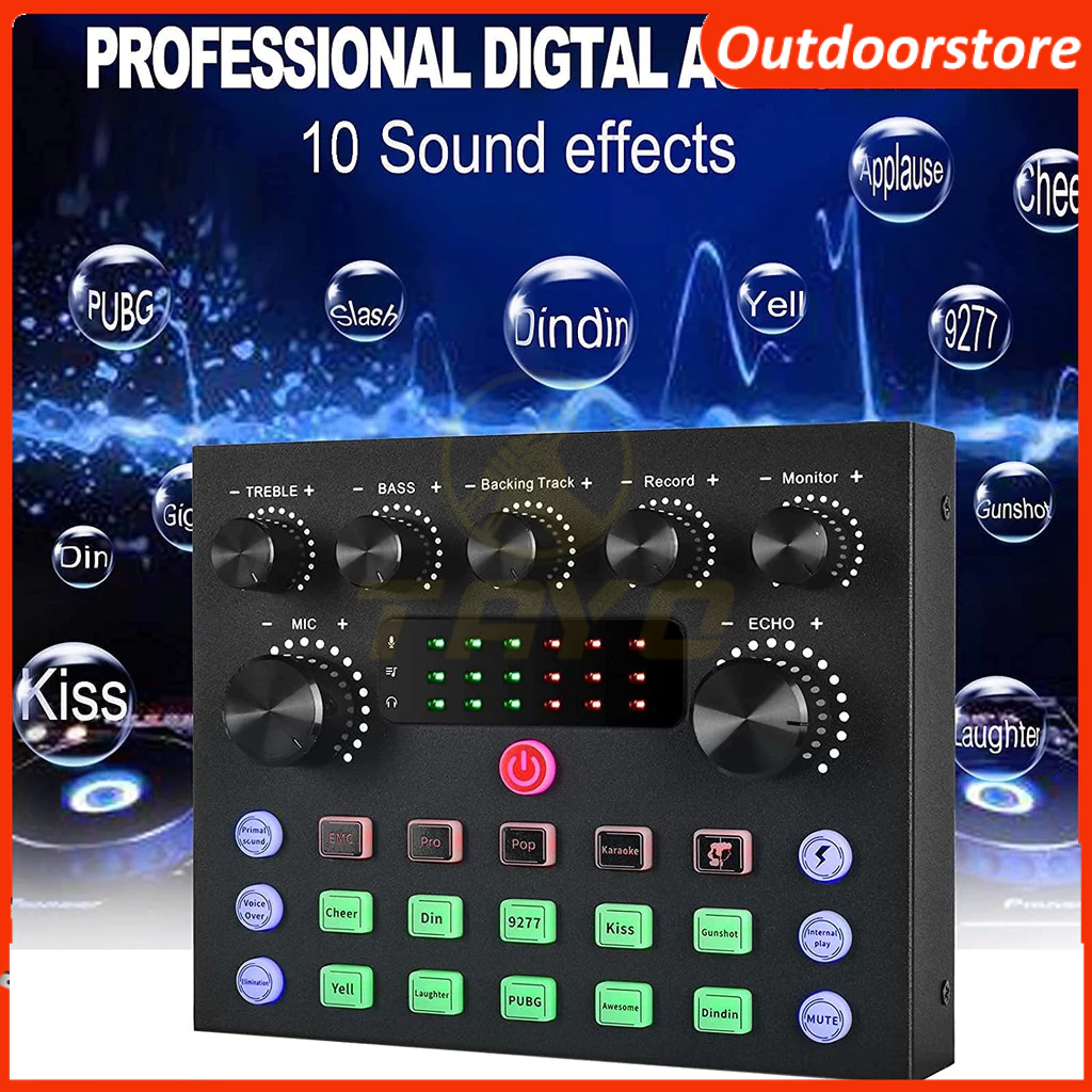 Sound Card V8s Có Autotune,Kết Nối Không Dây Bluetooth Dành Cho Míc Thu Âm,Livestream,Hàng Chuẩ