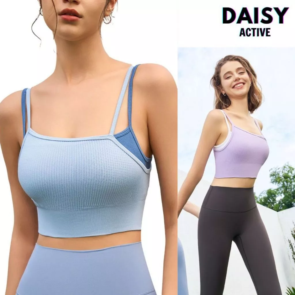 DAISY ACTIVE Áo bra nữ 2 dây giả Leyer Chất liệu co giãn 4 chiều,thoáng khí, thấm hút mồ hôi,dễ vận động