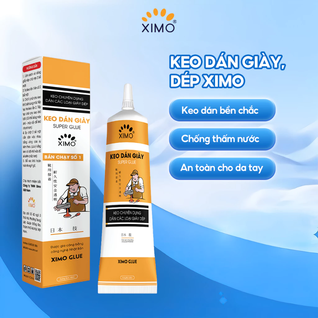 Keo Dán Giày Nhiệt 60ml XIMO Trong Suốt Siêu Dính Dùng Không Tổn Thương Da KDG06