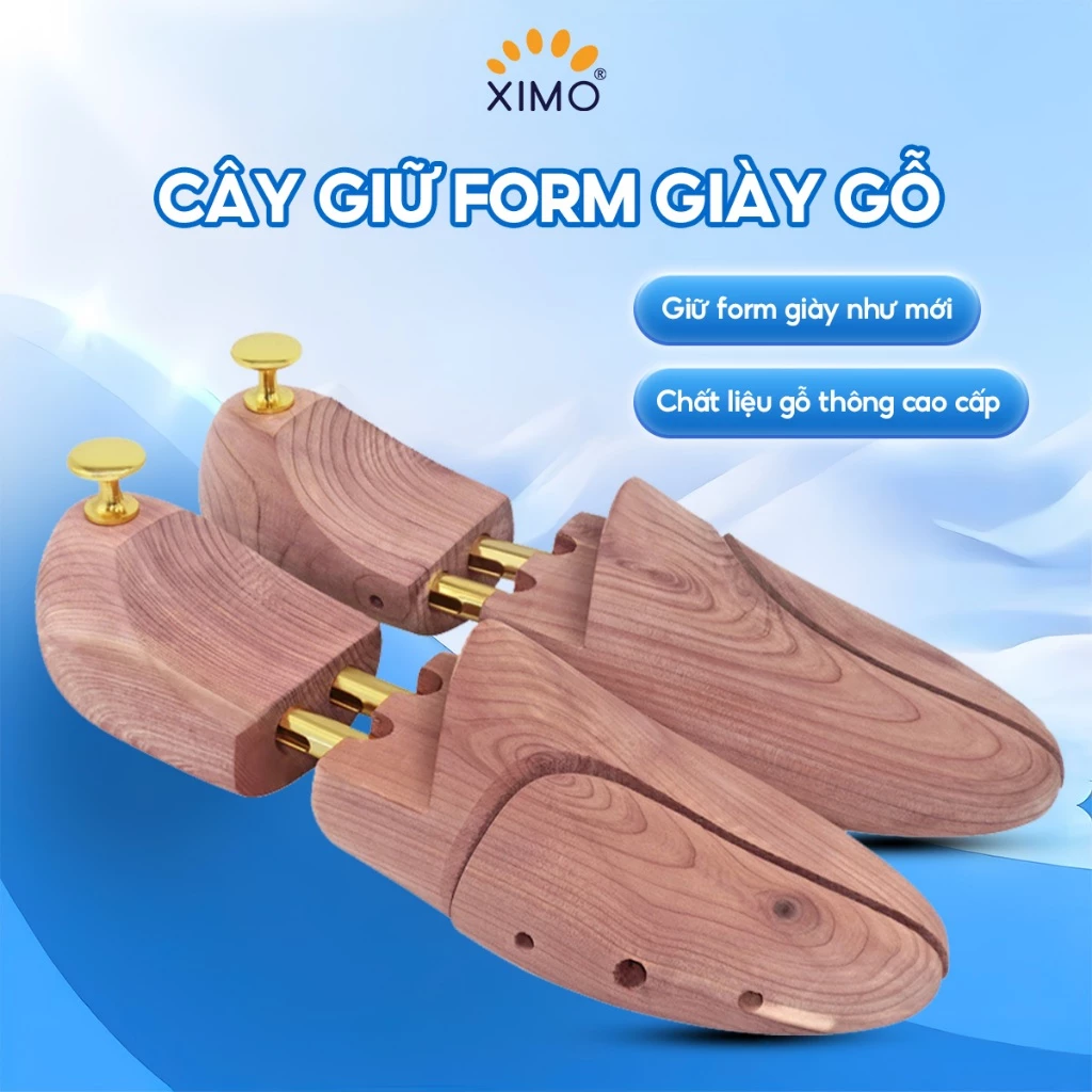 Cây giữ form giày chất liệu gỗ tuyết tùng shoe tree cao cấp XIMO (XCGFG05)