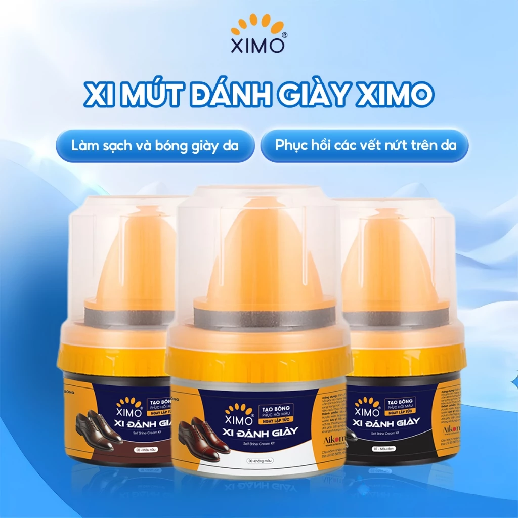 Xi mút đánh giày XIMO, đánh bóng đồ da, dưỡng ẩm bổ sung màu, tạo độ bóng cho da
