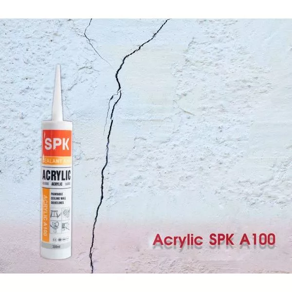 [LẺ CHAI] Silicone SPK A100 Màu trắng - Trám khe hở - Bịt vết nứt - Có thể sơn phủ được