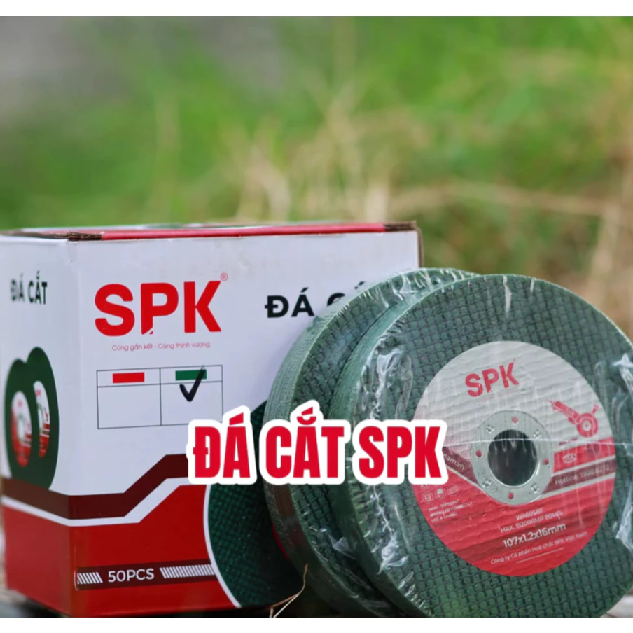 (Hộp 50 viên) Đá cắt sắt, cắt inox 100mm SPK nhập khẩu cao cấp chính hãng cắt siêu bén và ít hao