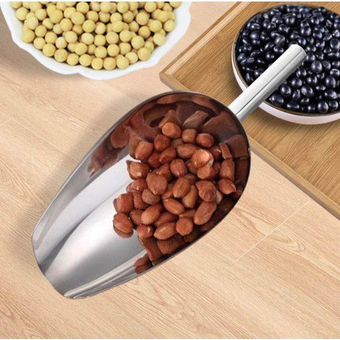 Xẻng thép xúc đá, xúc ngũ cốc, bột mì, thực phẩm, ngũ cốc, trà, bỏng ngô, hạt dưa và đá viên.