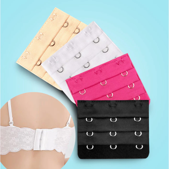 Sét 3 Cái Khóa mở rộng áo ngực ba hàng, ba móc, đồ lót nữ, khóa siêu dài, áo ngực, khóa dán ba hàng, phụ kiện quần áo